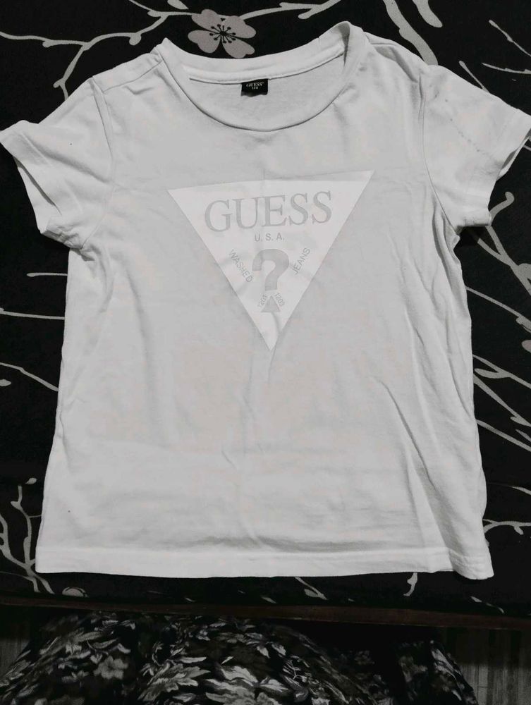 Guess White Graphic Tee