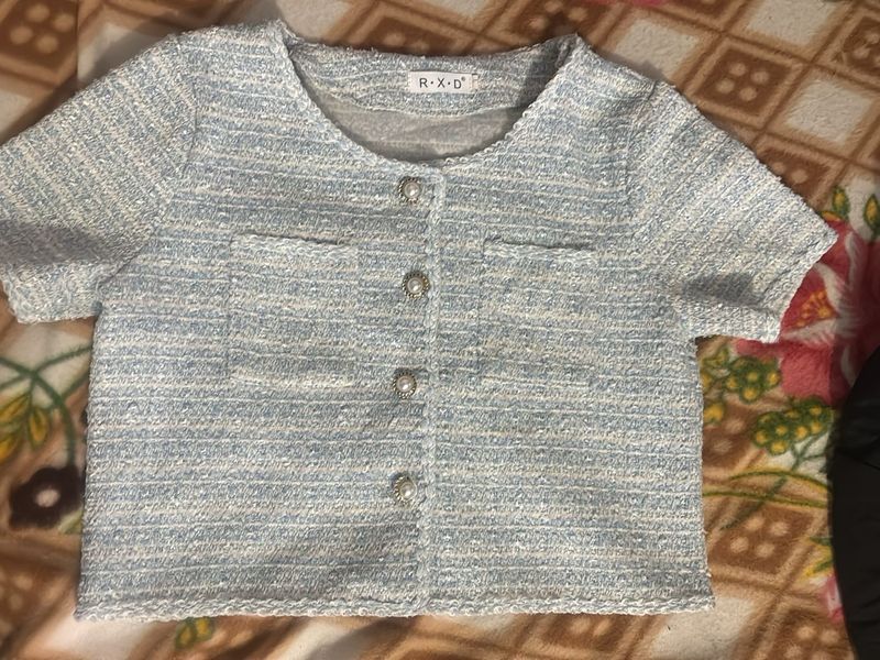 Chic Tweed Cropped Top