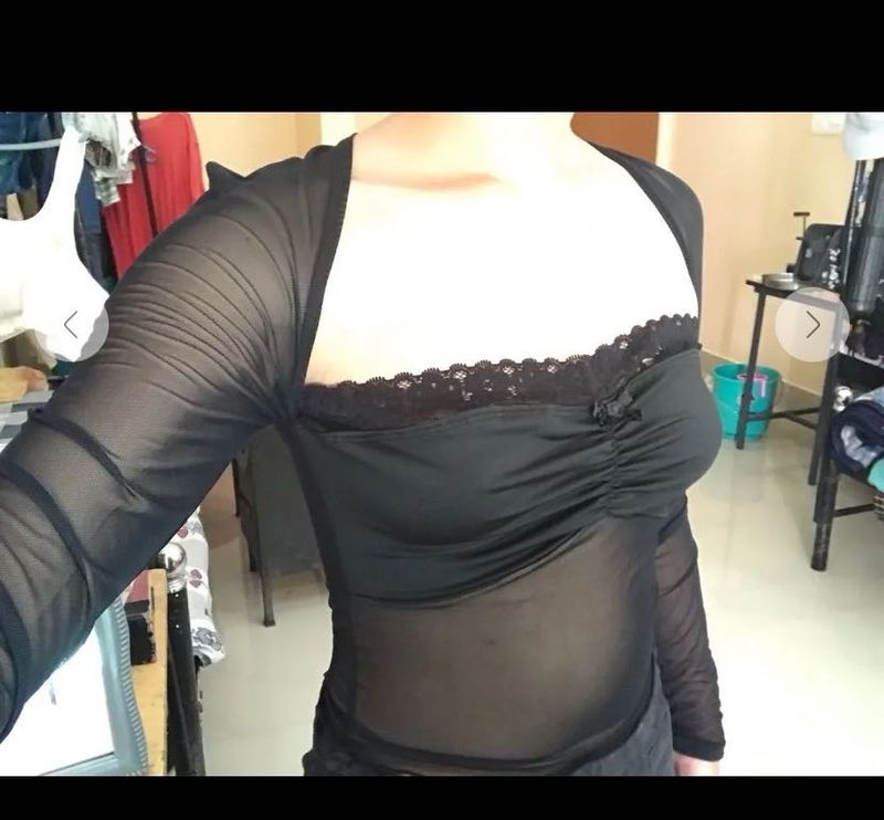 Sheer Black Long Sleeve Top