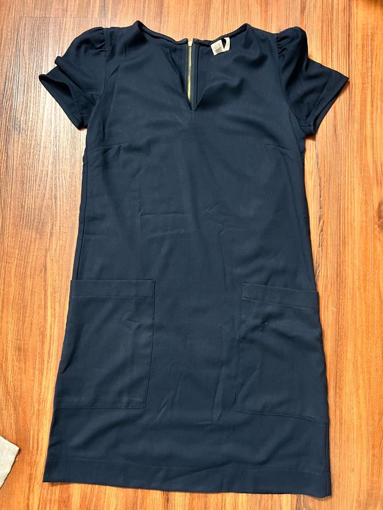 Navy Blue Pocket Mango Dress