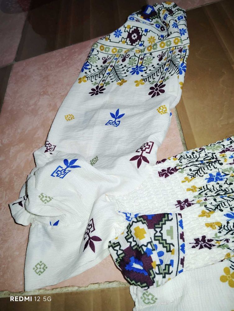 White Floral Top