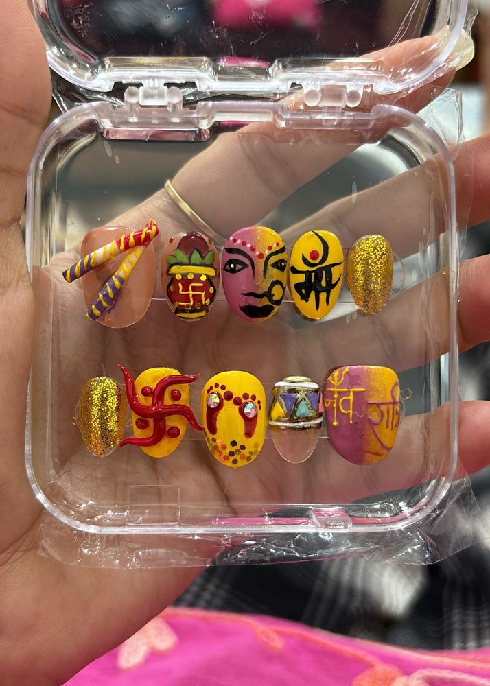 Navratri Special Press-On Nails – Handcrafted