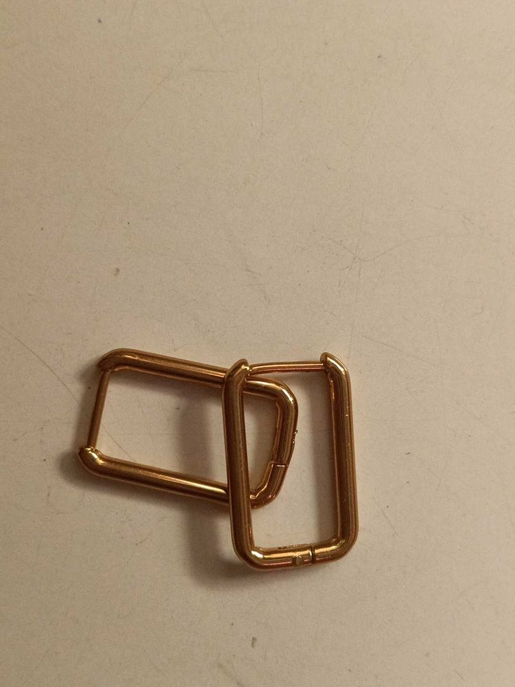 Gold Rectangle Hoop Earrings