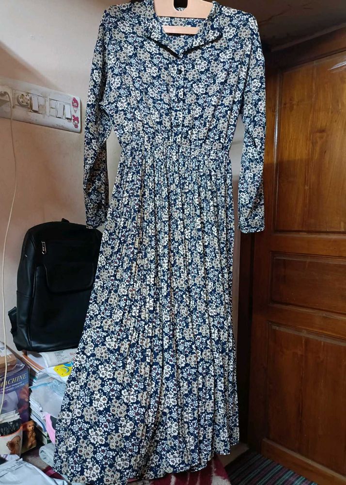 FLORAL PLEATED  DRESS
