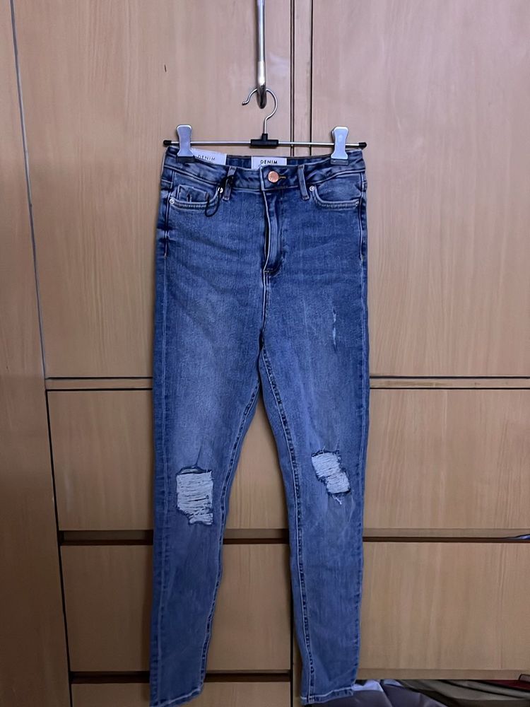 High Waist Stretch Skinny Denims With Tag