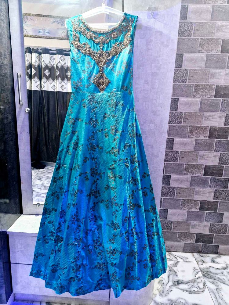 Green Sparkle Gown For Party Nd Mehndi Function