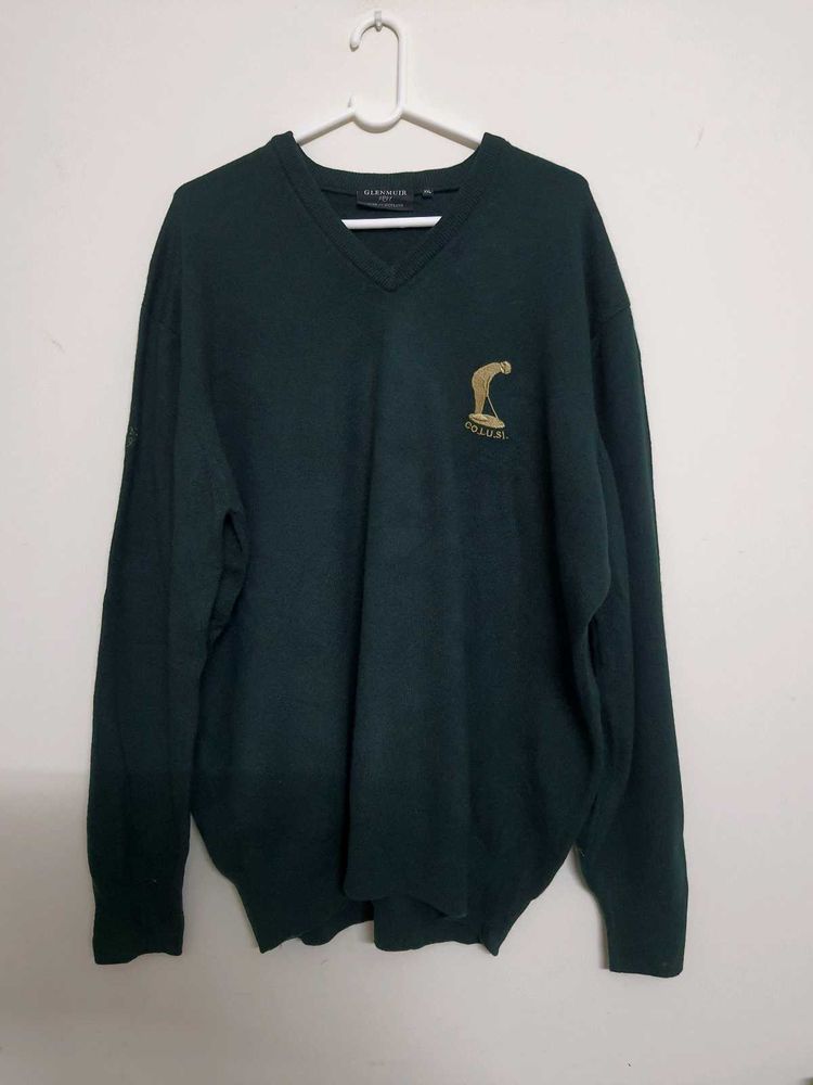(Glenmuir) Green V-Neck Sweater