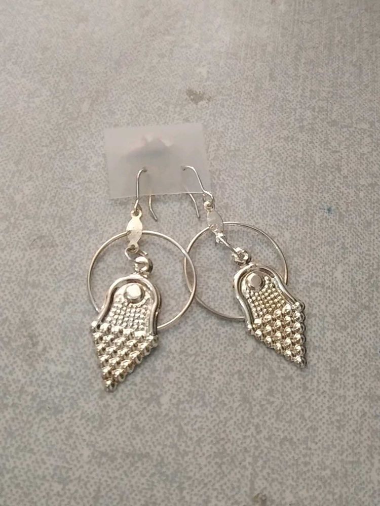 Silver Tone Drop Earrings