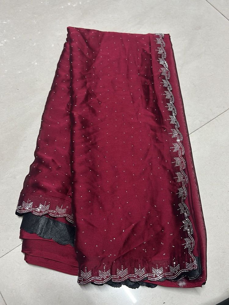 Elegant Maroon Saree