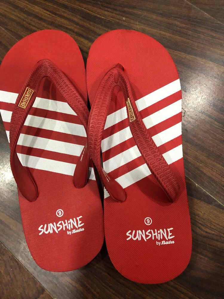 Bata Red Sunshine Flip Flops Size 9
