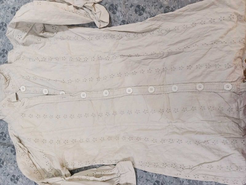 Elegant White Button-Down Top Schifli Design All