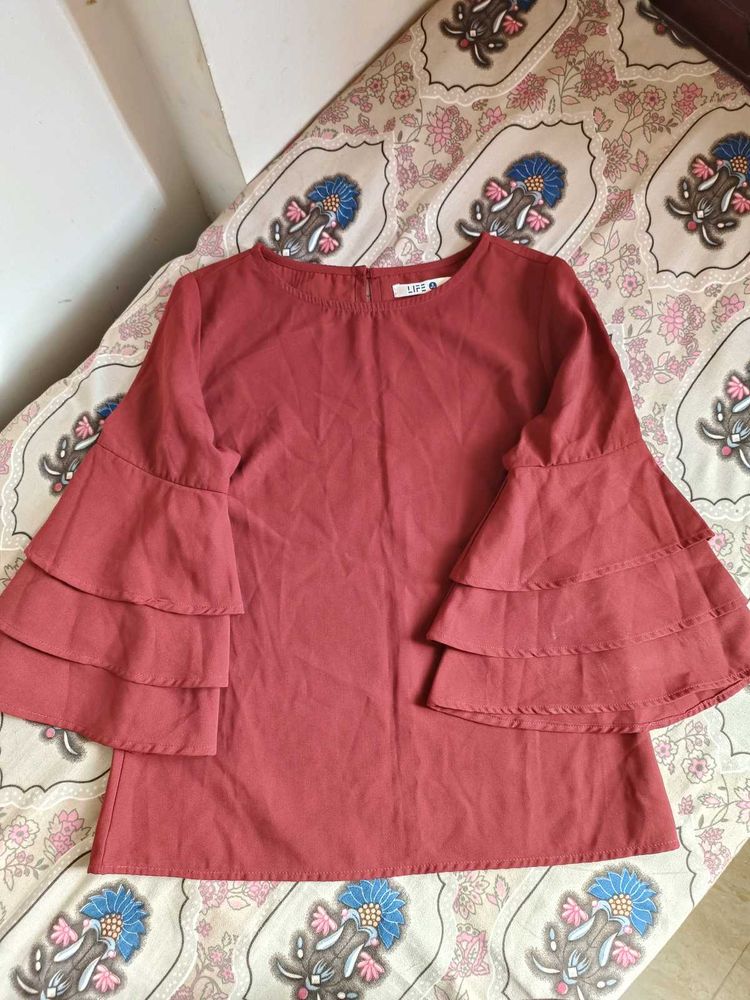 Ruffled Sleeve Blouse