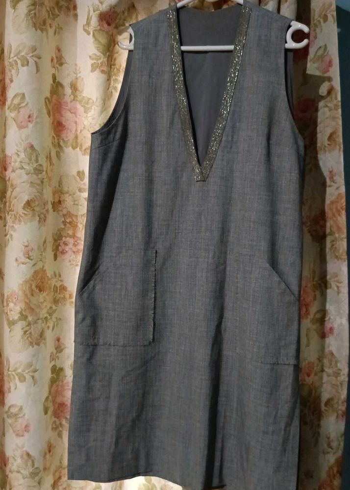 Gray Sleeveless Dress