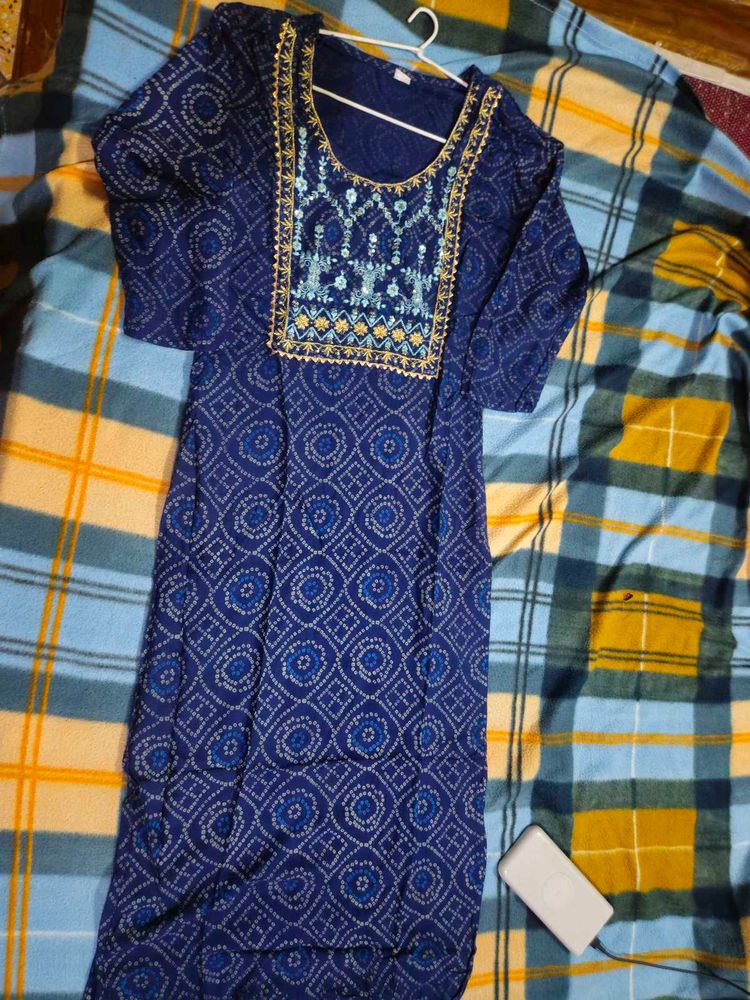Embroidered Blue Kurta