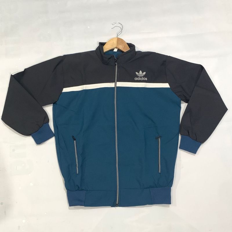 Adidas Cyan &amp; Black Zipper Jacket Chest Size 41