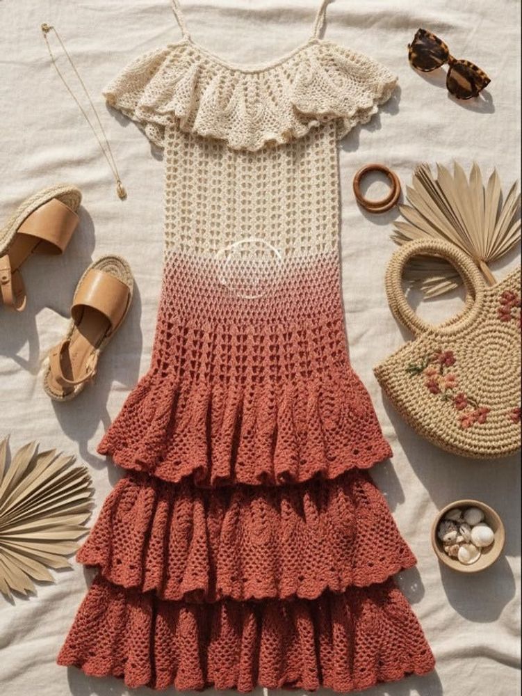 Crochet Ruffle Dress