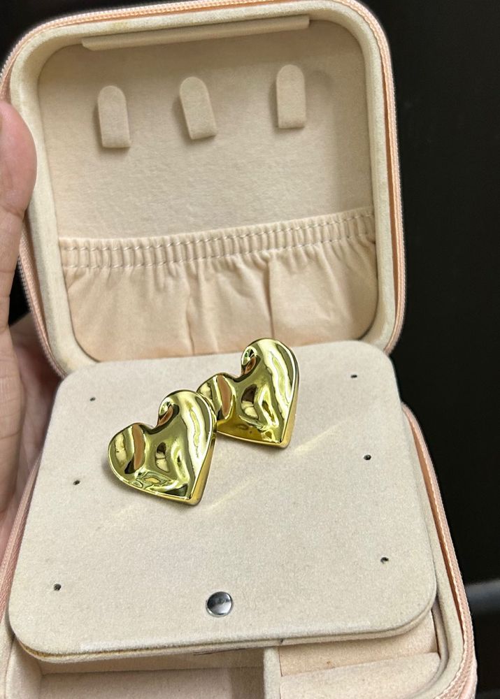 Gold Heart Earrings