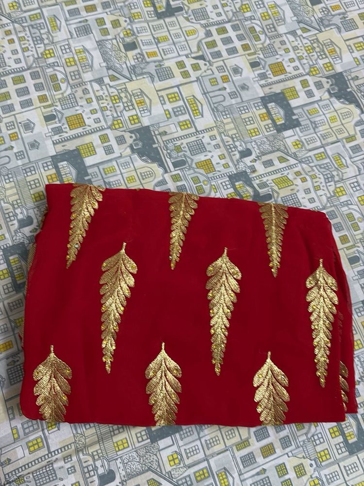 Red &amp; Gold Saree