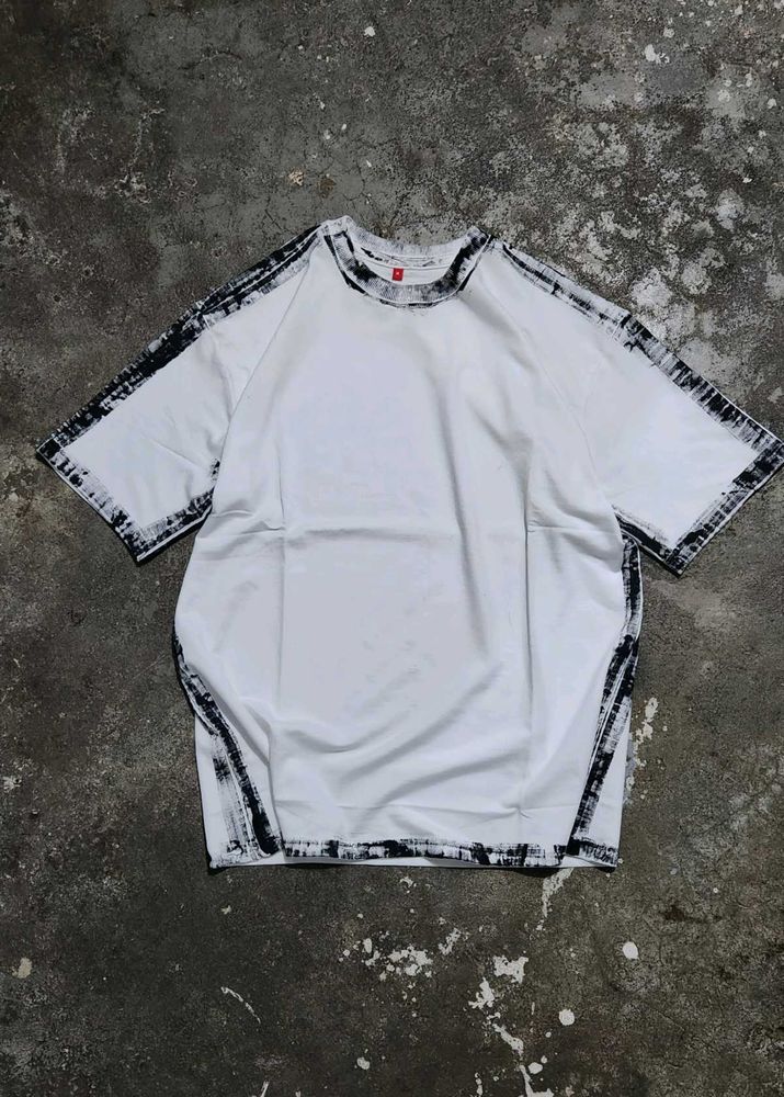 Distressed Trim White Tee