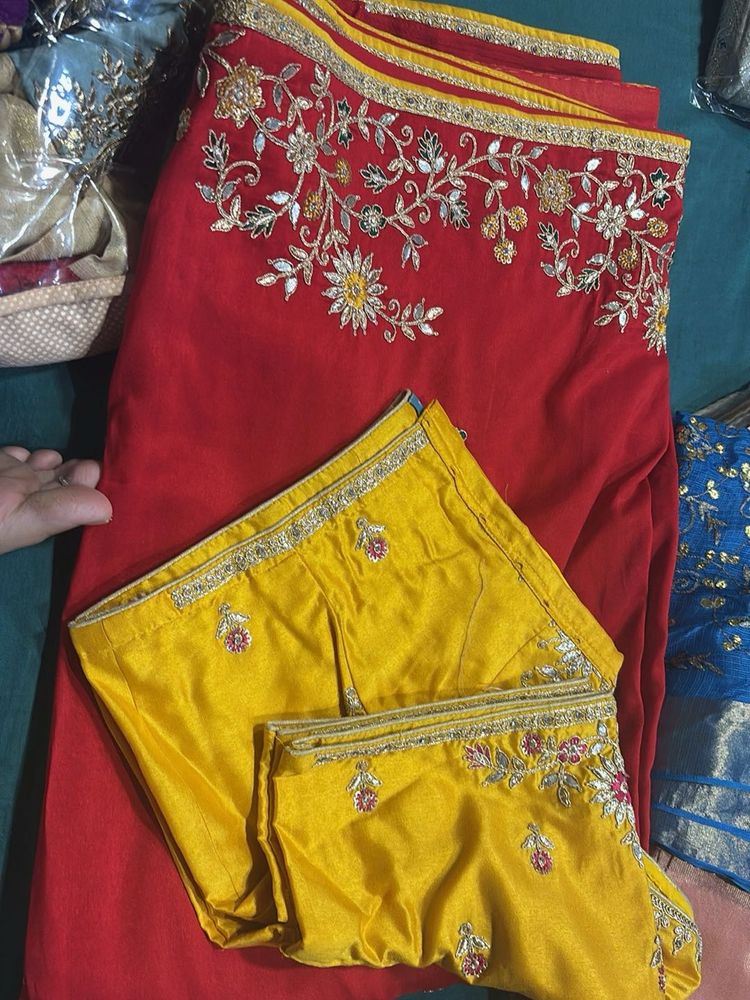 Red &amp; Yellow Saree