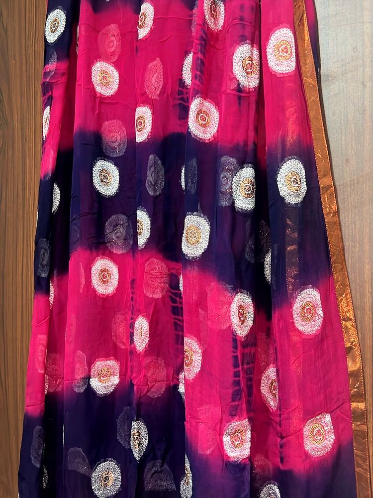 Party wear Pink &amp; Blue Dupatta