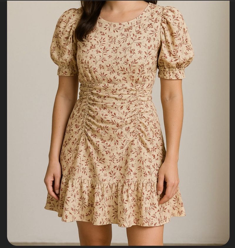 Floral Ruched Mini Dress