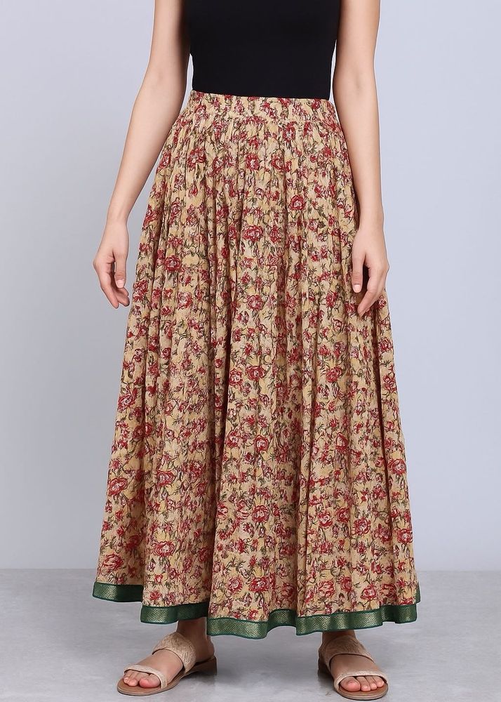 Floral Print Ethnic Skirt