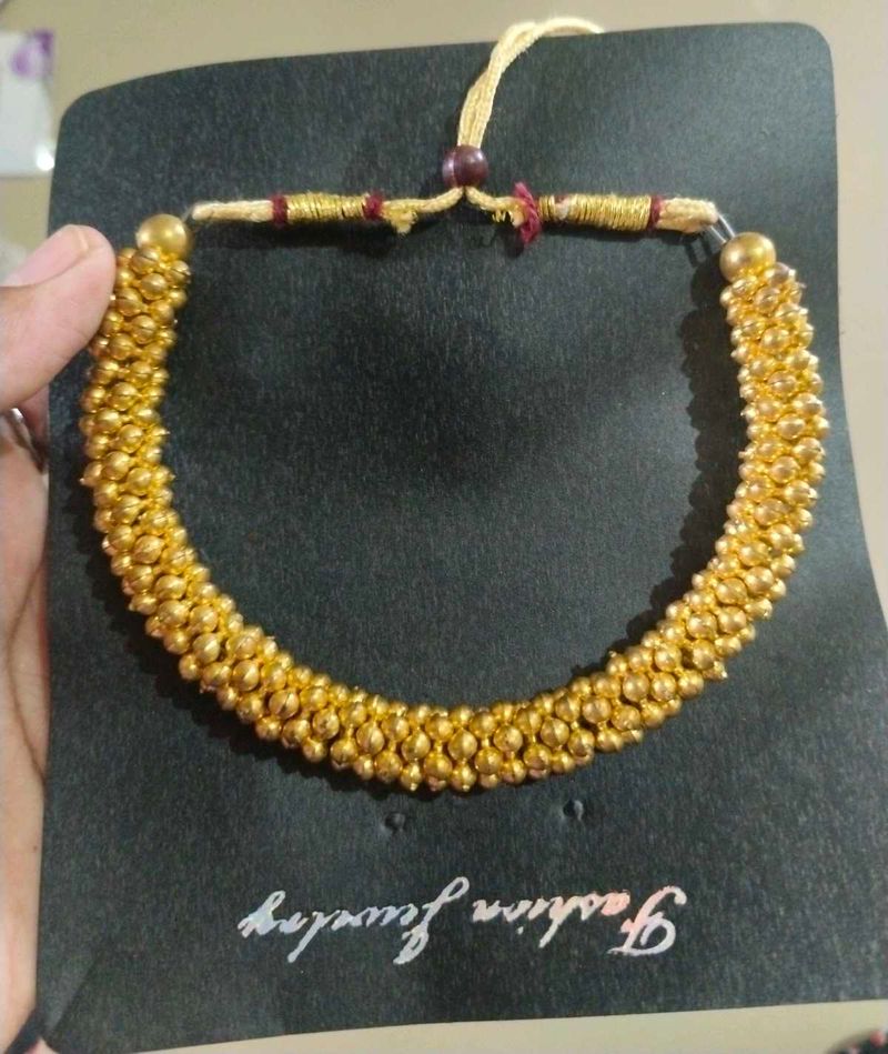 Golden Beaded Necklace
