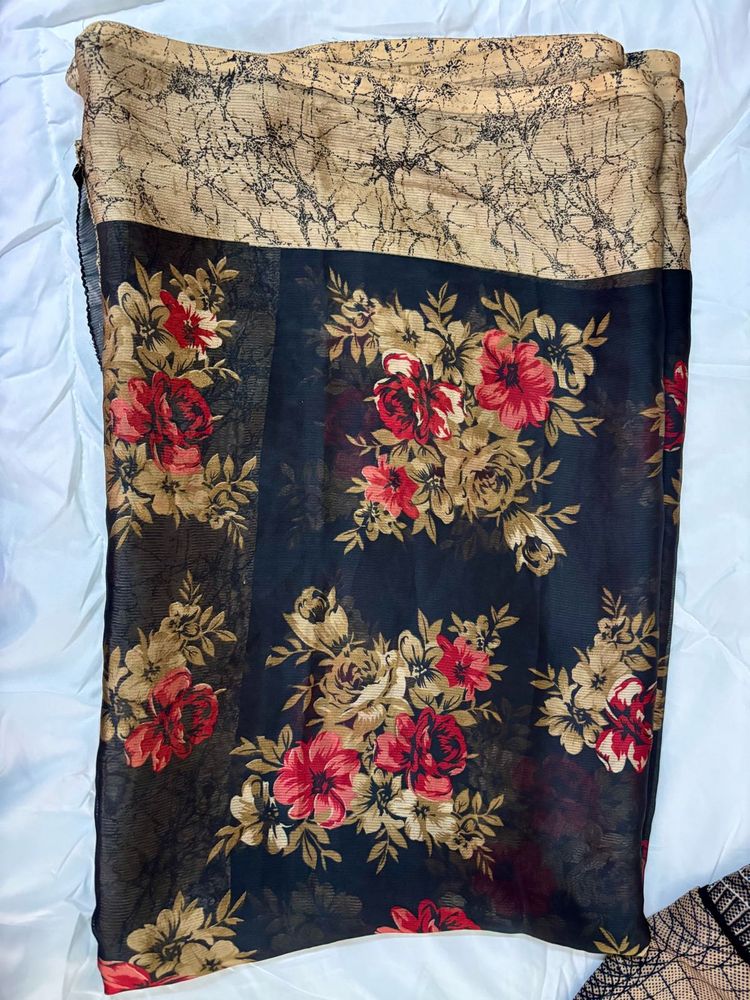 Floral Chiffon Saree