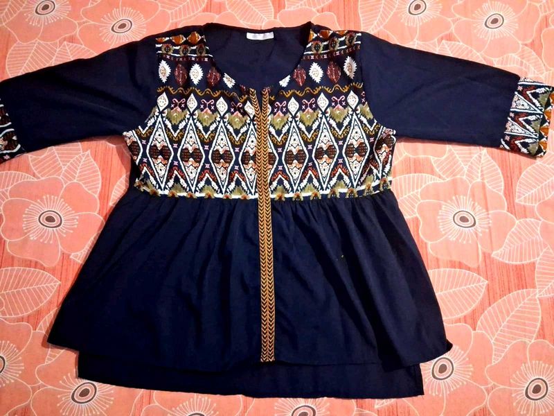 Boho Embroidered Tunic Top