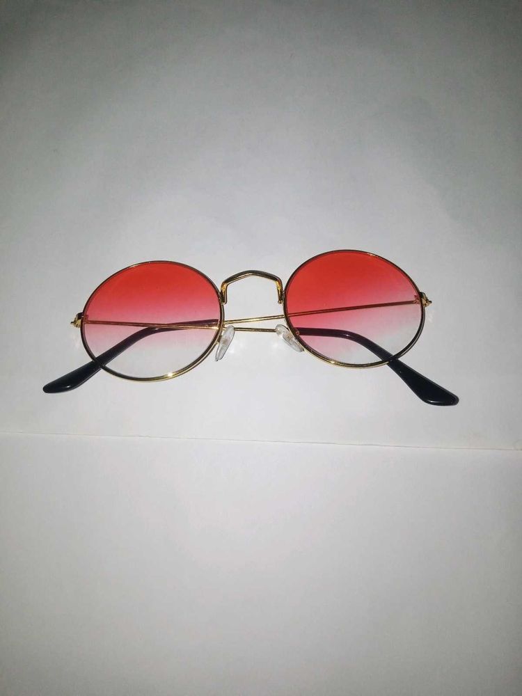 Retro Round Red Ombre Sunglasses