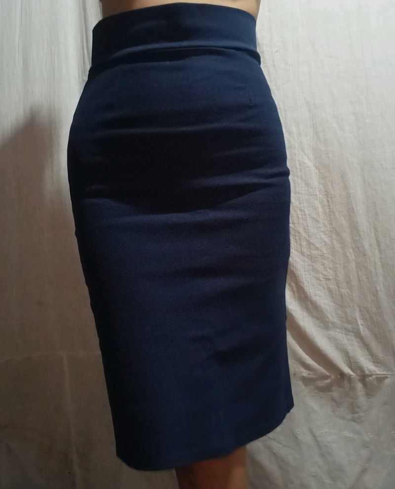 Navy Pencil Skirt