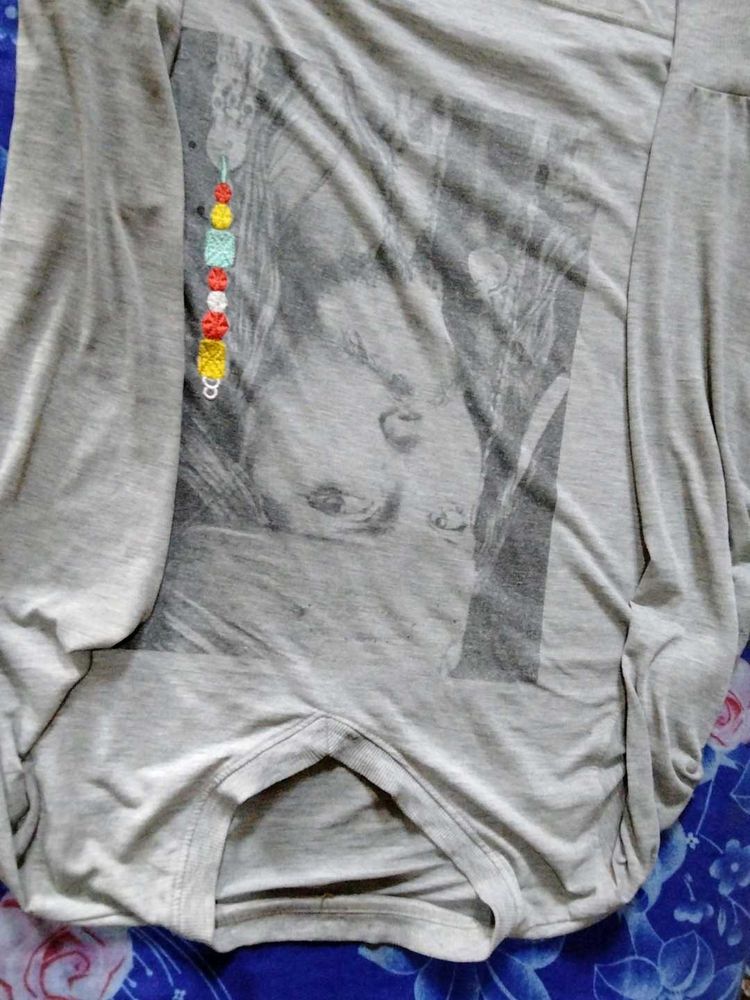 Cotton Grey Tshirt For Men