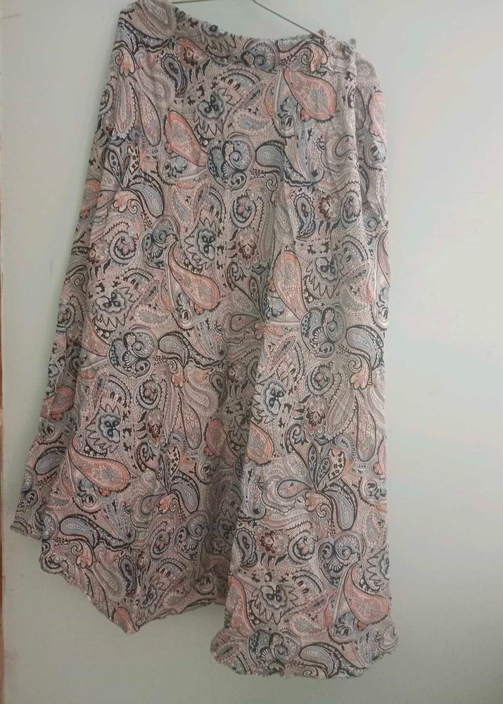 Paisley Print Midi Skirt