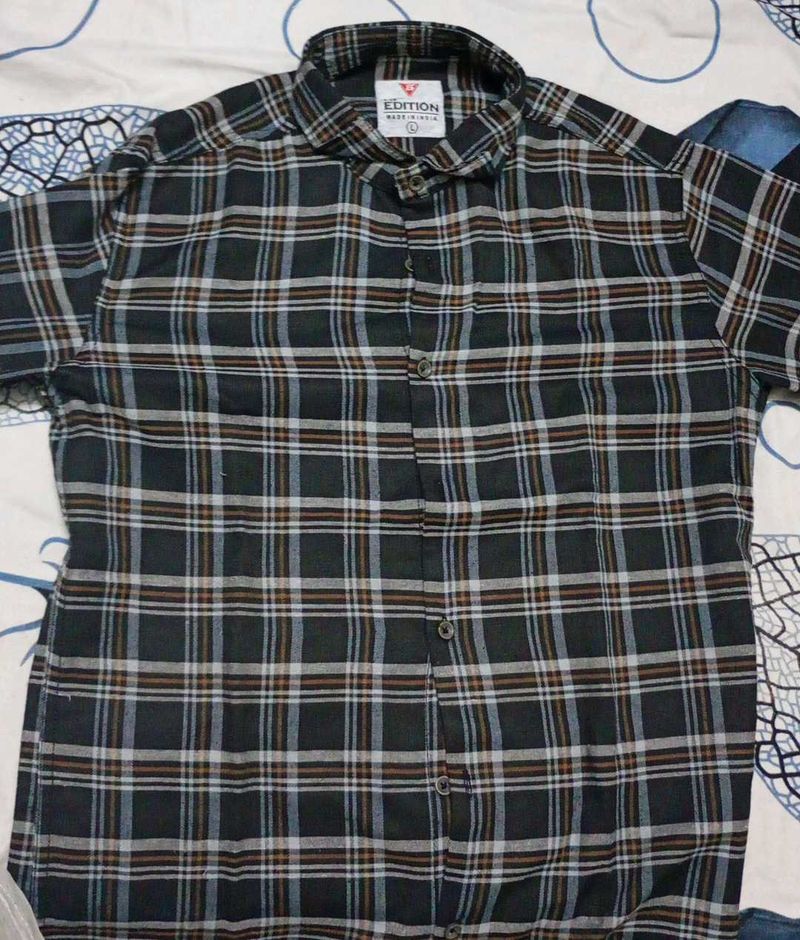 Grunge Checked Shirt L size unisex
