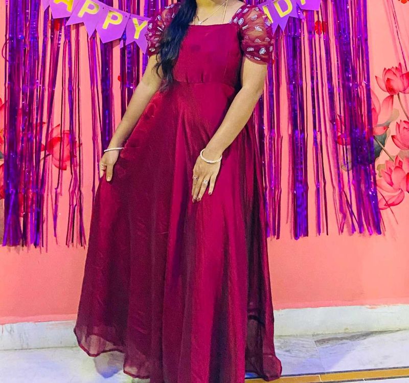 Maroon Maxi Dress