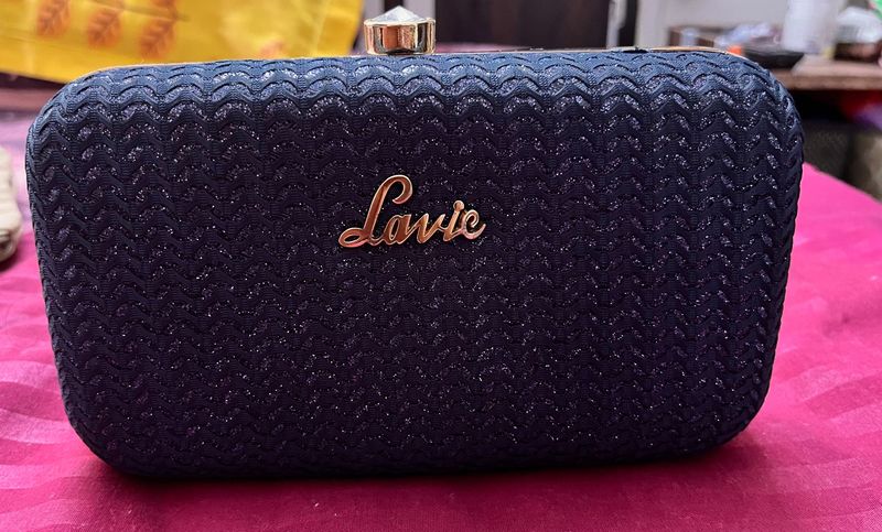 Lavie Blue Glitter Clutch
