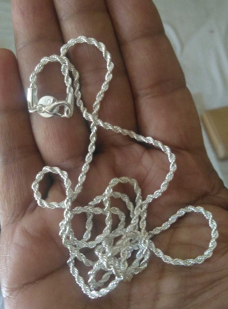 fine 925 Sterling Silver  plated Chain Necklace