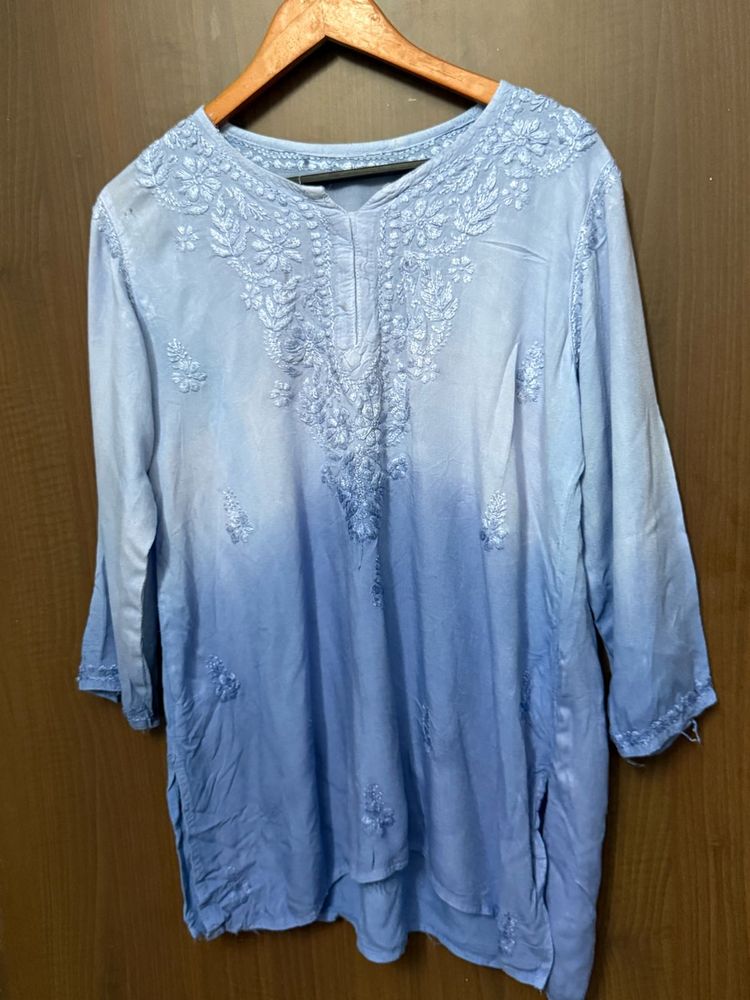 Blue Embroidered Kurta