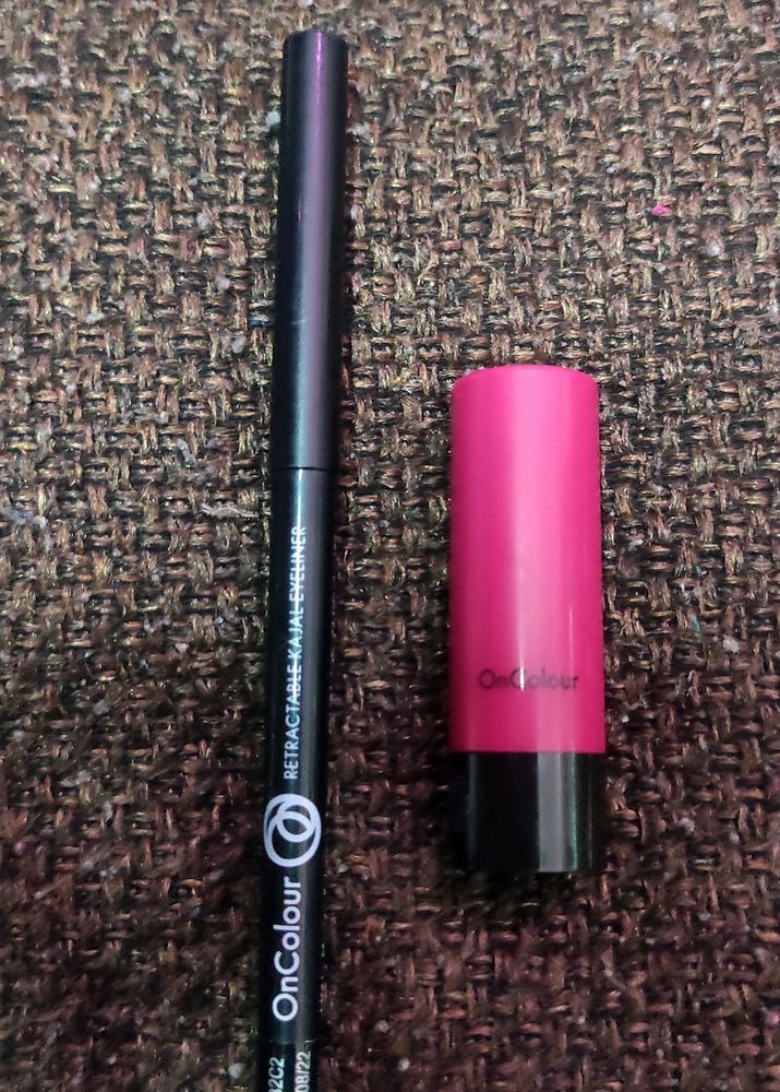 Combo Of On Colour Kajal And Lipstick (Oriflame)