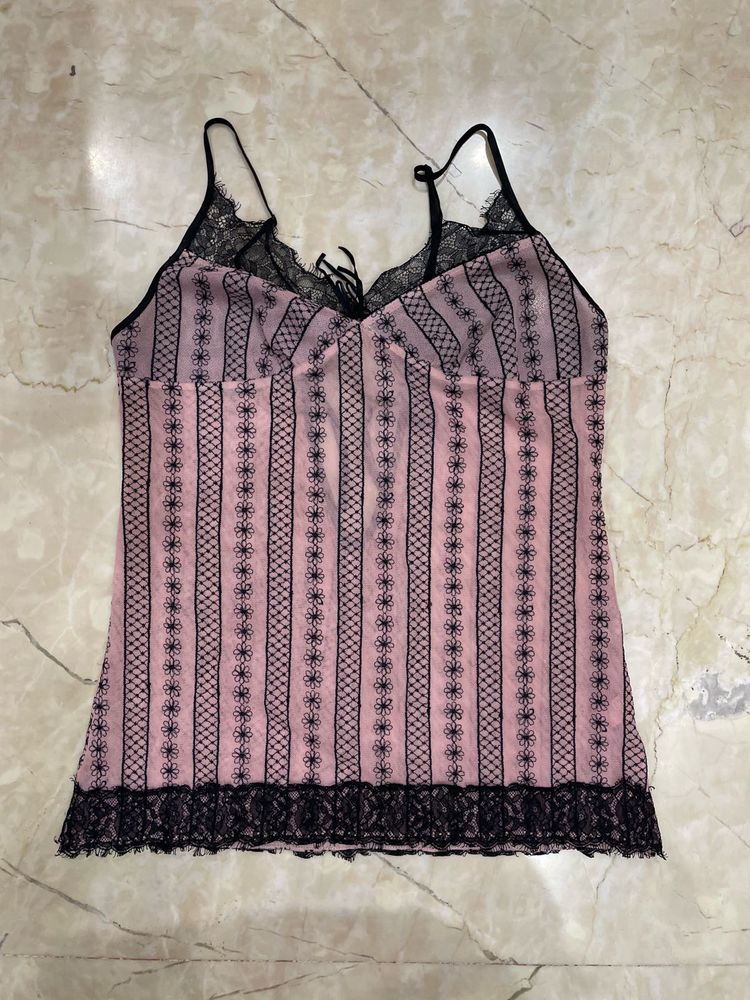 Pink Lace Cami Top