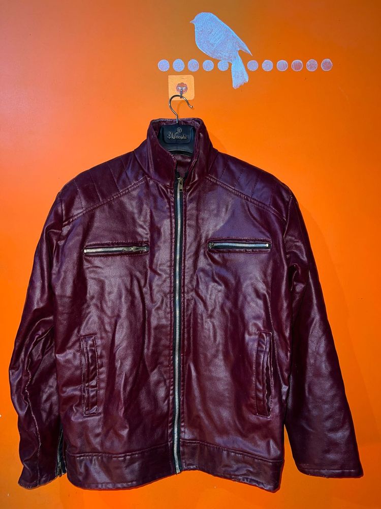 Burgundy Leather Jacket