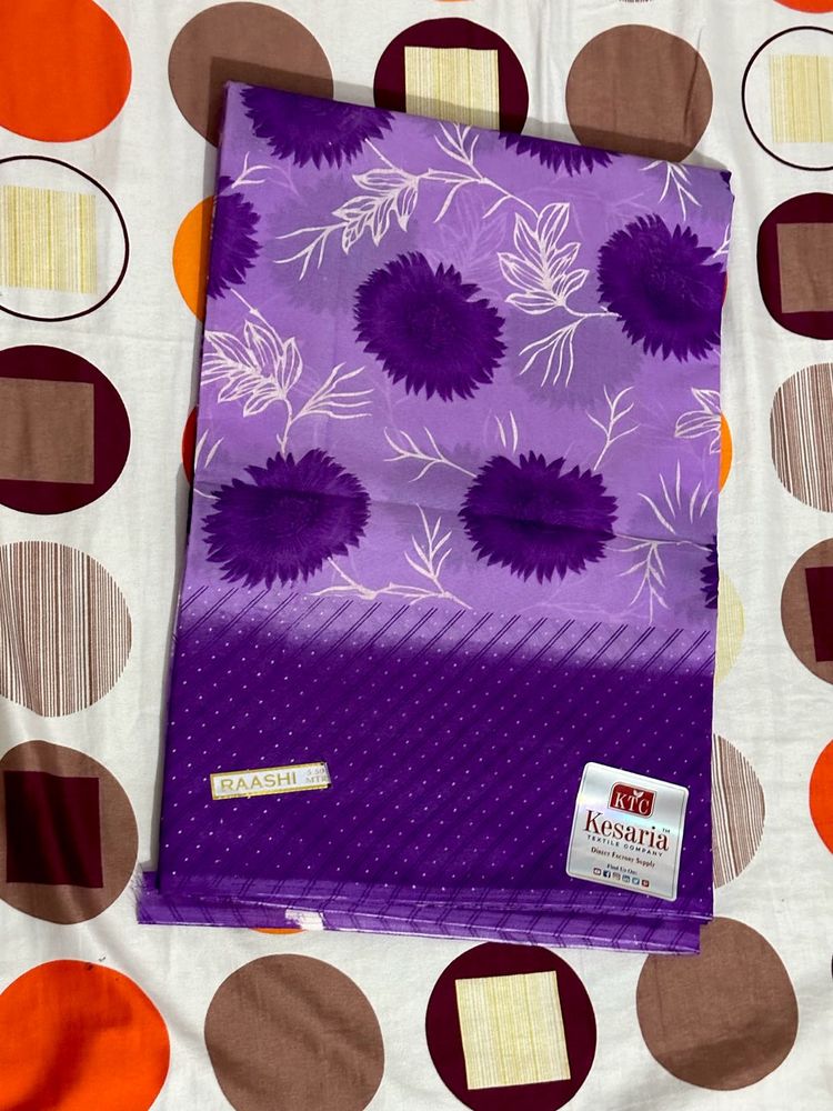Purple Floral Print Saree