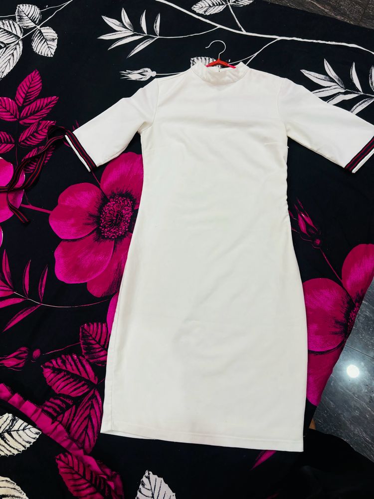 Off White Midi Bodycon Dress