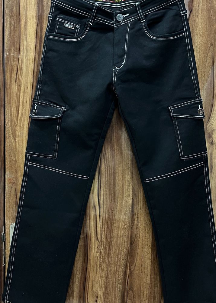 Black Cargo Jeans