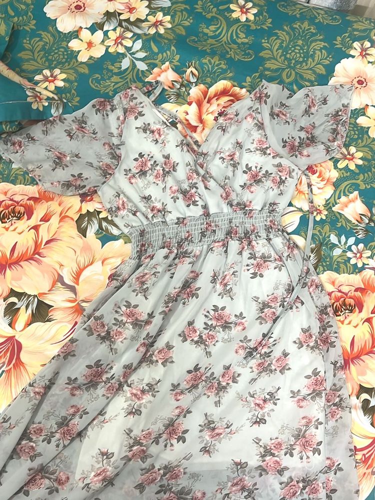 Floral Chiffon Mini Dress