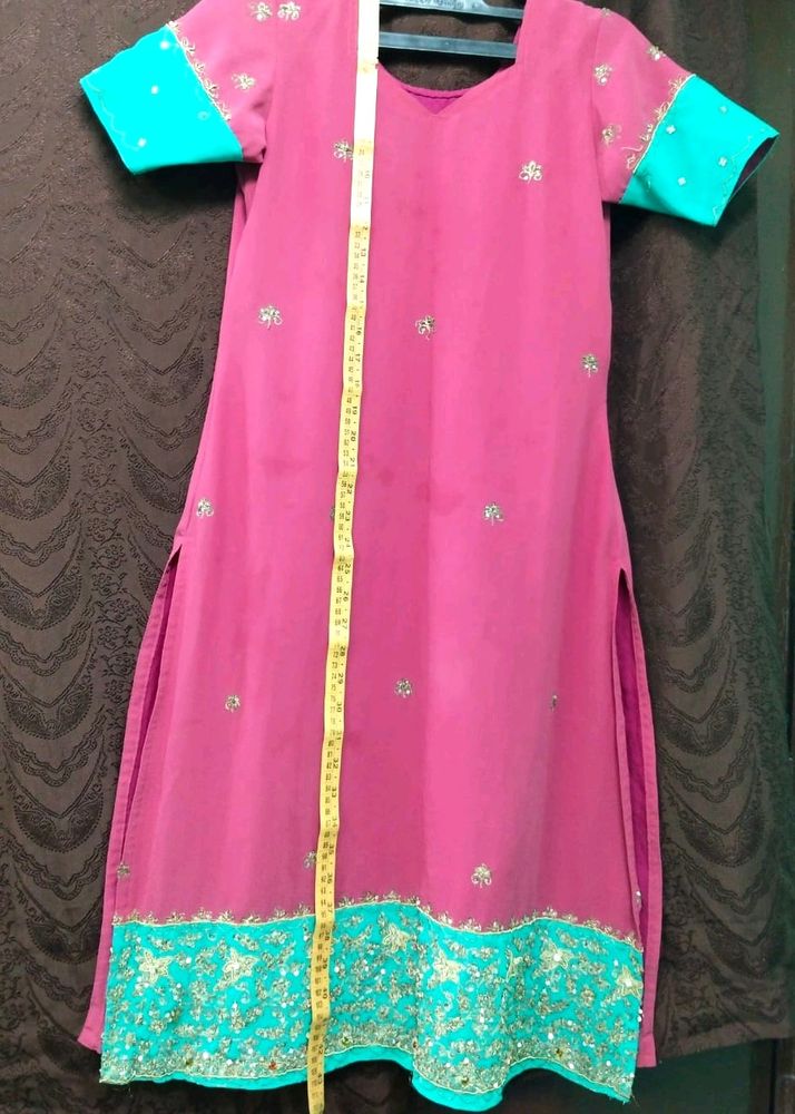 Shirt Shalwar Dupatta Nawratri Offer Silk Fabric
