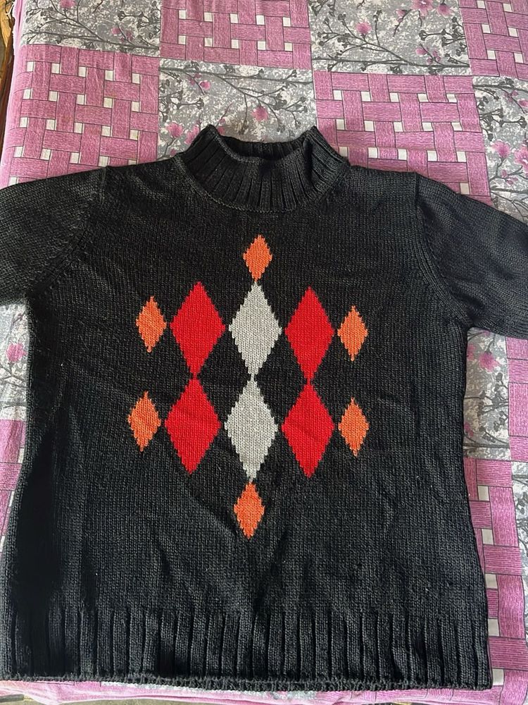 Patterned Knit Sweater