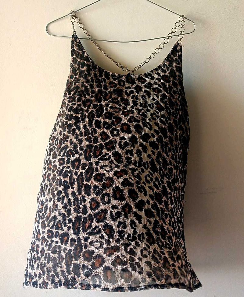 Leopard Print Chain Top