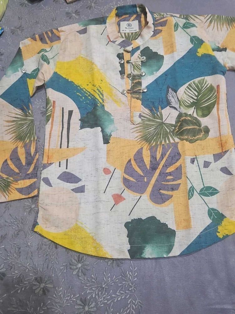 Beautiful Short Floral Kurta For Kids